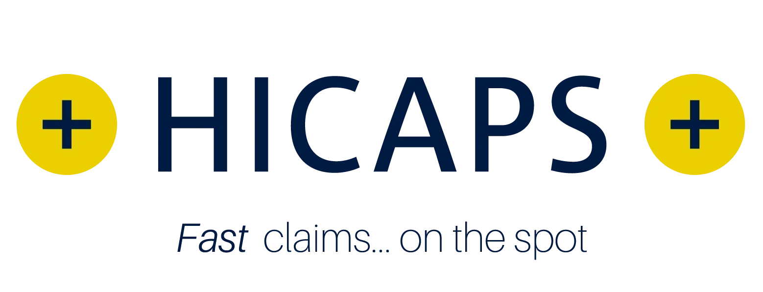 HICAPS logo — instant health fund claims on-site at Belrose Chiropractic