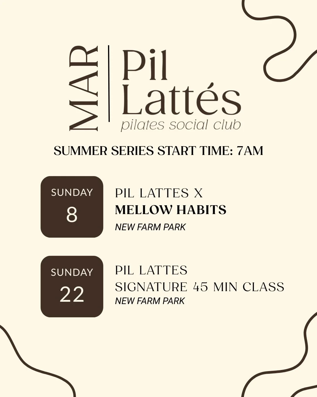 March madness 🧘🏻&zwj;♀️ all events open for registrations, link in bio ✨ 

#pilates #soundhealing #freeevent #brisbane #communityclub