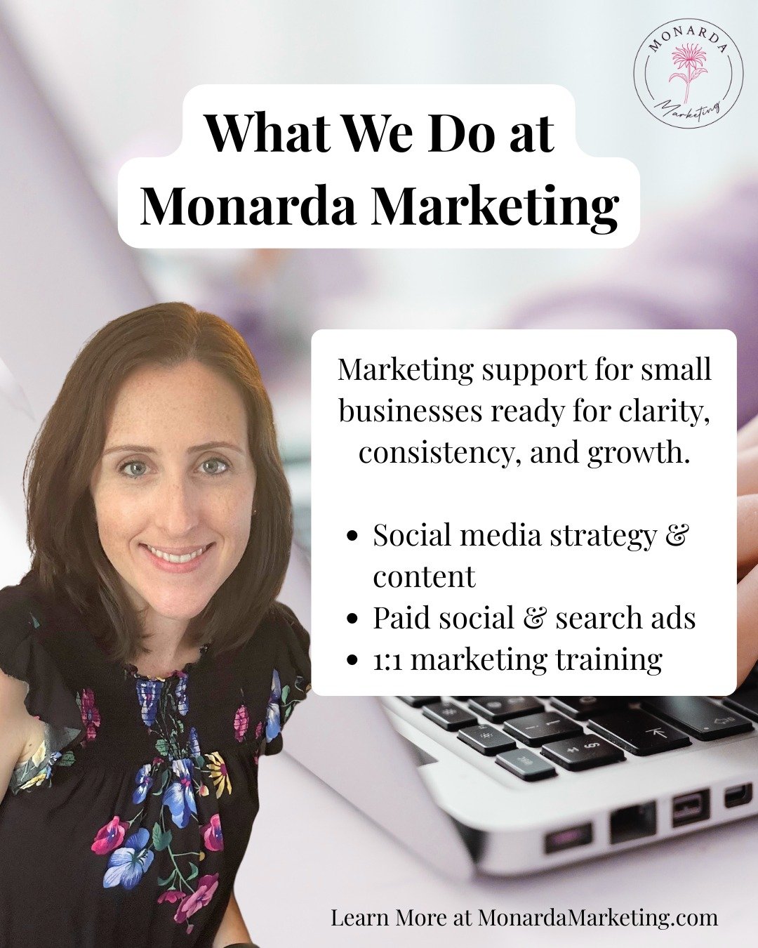 If you&rsquo;re doing all the things to market your business and still wondering what&rsquo;s actually working, you&rsquo;re not alone.

I&rsquo;m Sarah, founder of Monarda Marketing. With 13+ years in digital marketing, I help small businesses stop 