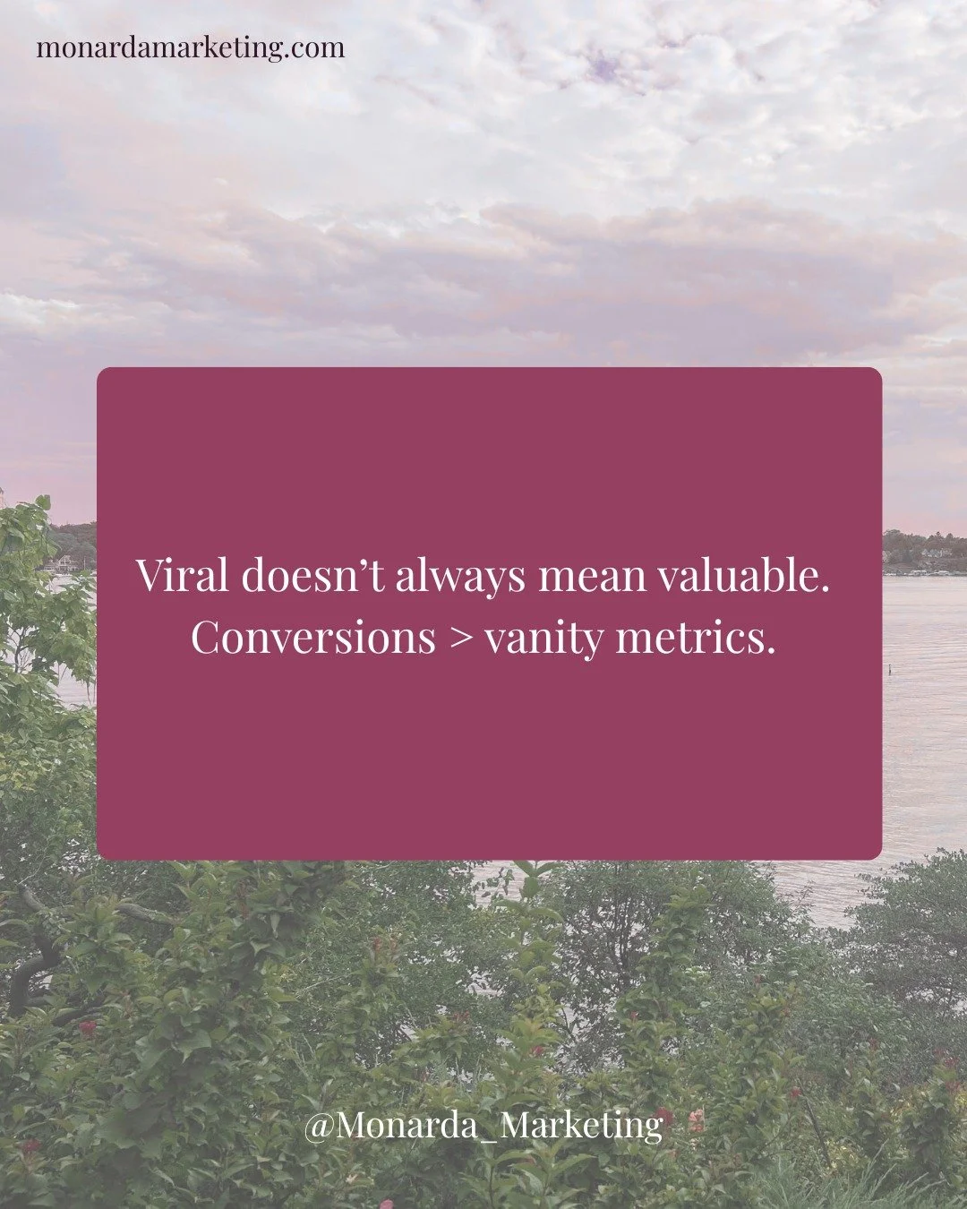 Is your goal to go viral&hellip; or to grow your business?

Because those are two very different things.

We&rsquo;ll take strategy, clarity, and conversions over vanity metrics every day. 

What are you optimizing for right now?