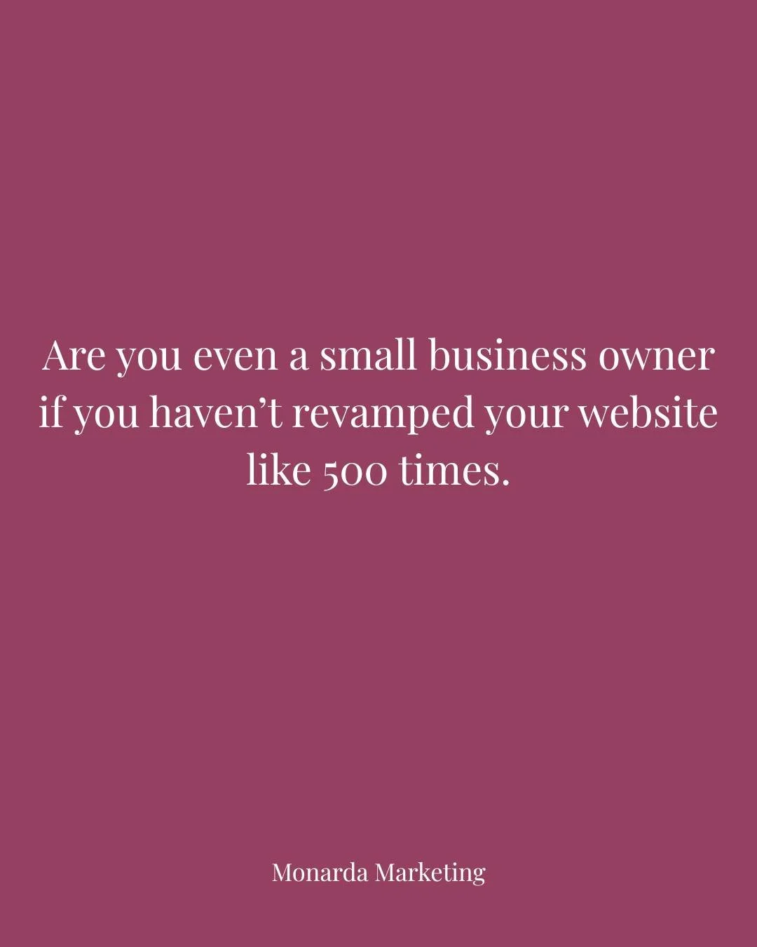 Be honest&hellip; how many times have you redone your website?

Asking for a friend 👀

#chicagosmallbusiness #chicagomarketing #businesswebsite