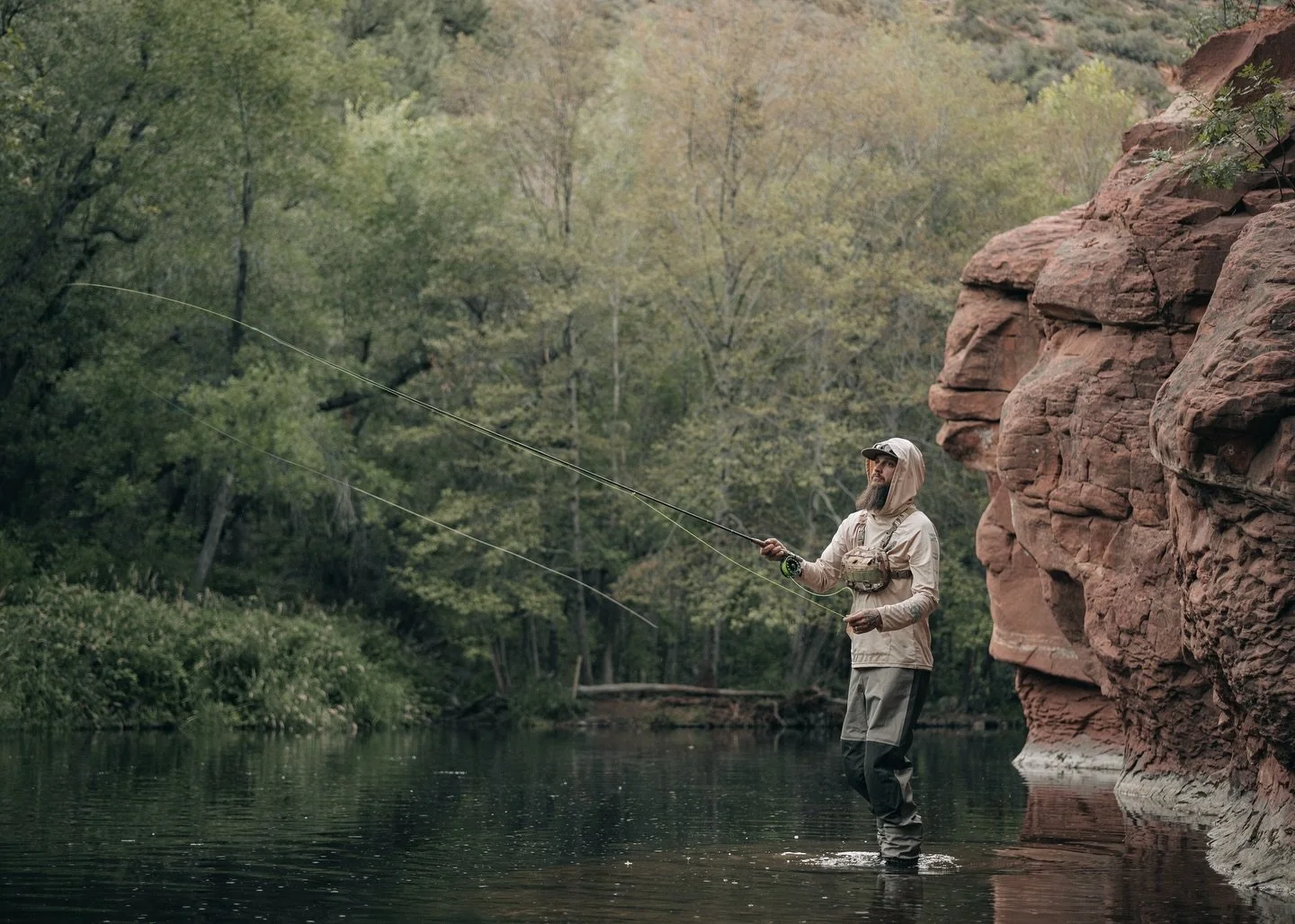 Early morning at Oak Creek targeting wild trout with @brettfhill 👌🏼Thanks for the snap!