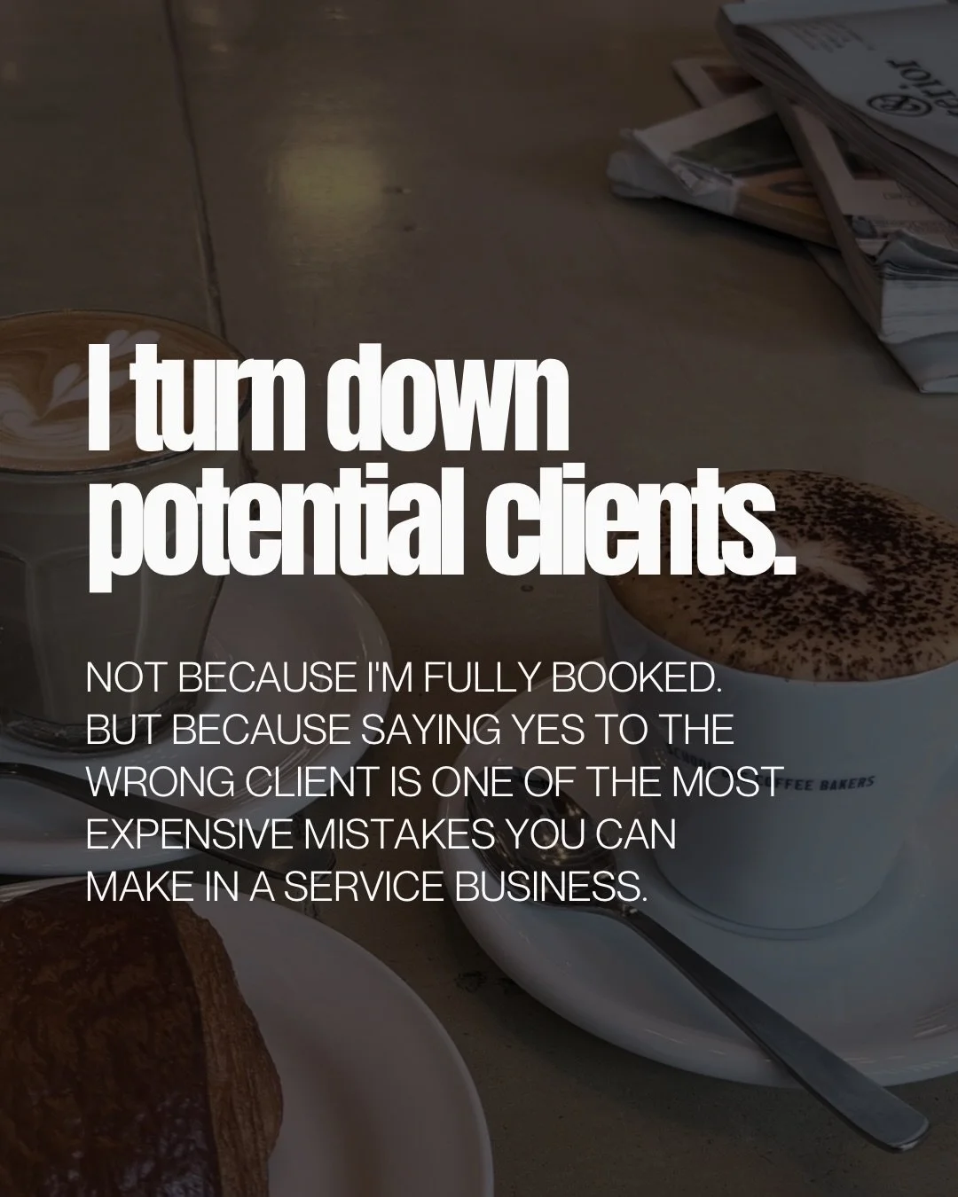 A hard truth I&rsquo;ve learnt: not every lead is your client.

I turned down a potential client recently - warm referral, great product, genuine excitement about the launch. But after asking a few key questions it was clear the foundations weren&rsq