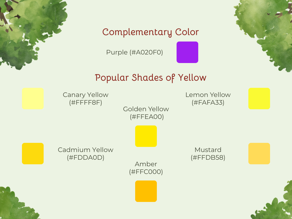 Color Psychology Breakdown: Yellow Complementary and Shades