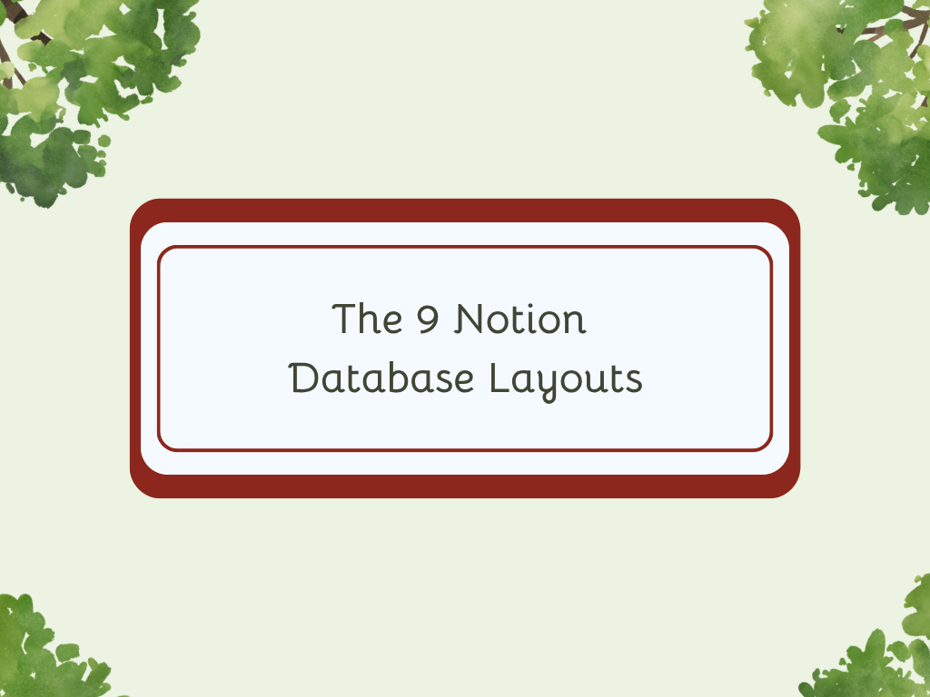 The 9 Notion  Database Layouts 1: Title Page