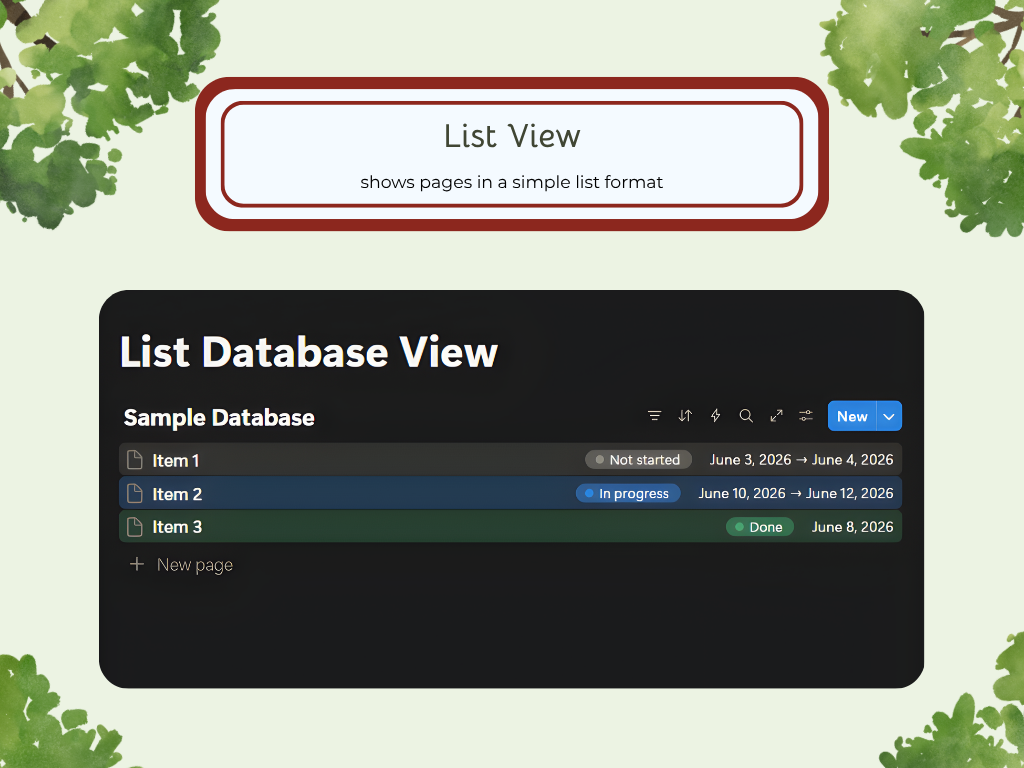 The 9 Notion  Database Layouts 5: List View