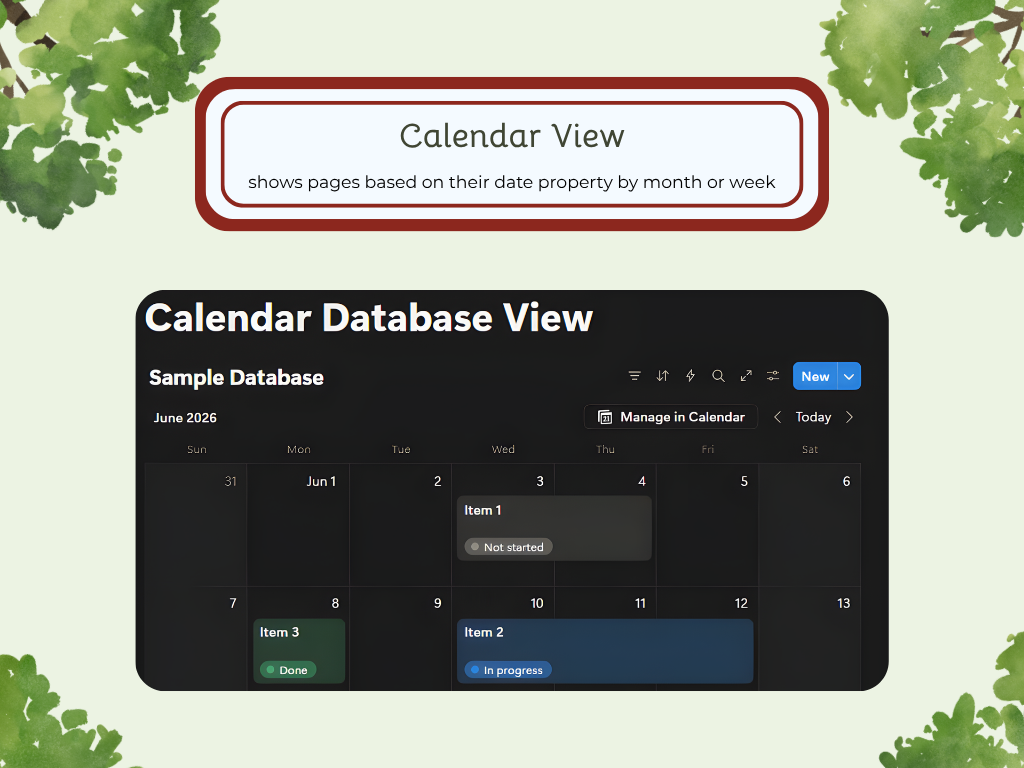 The 9 Notion  Database Layouts 7: Calendar View