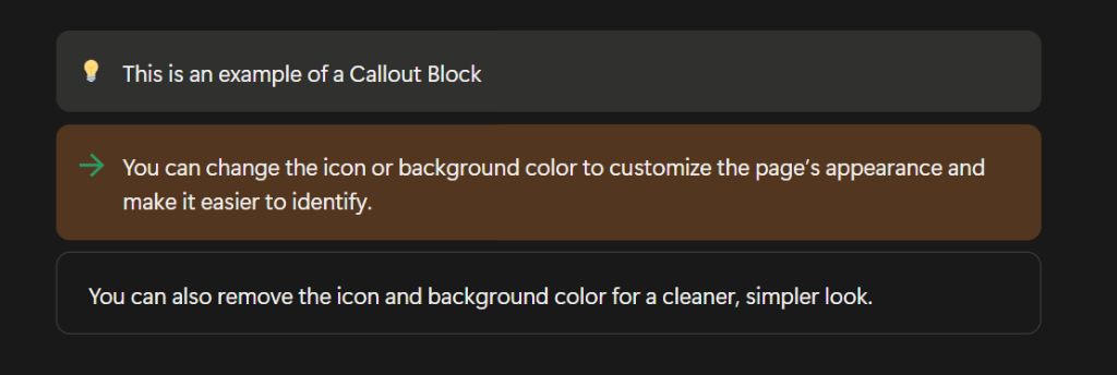 Screenshot of a Callout Block in Notion
