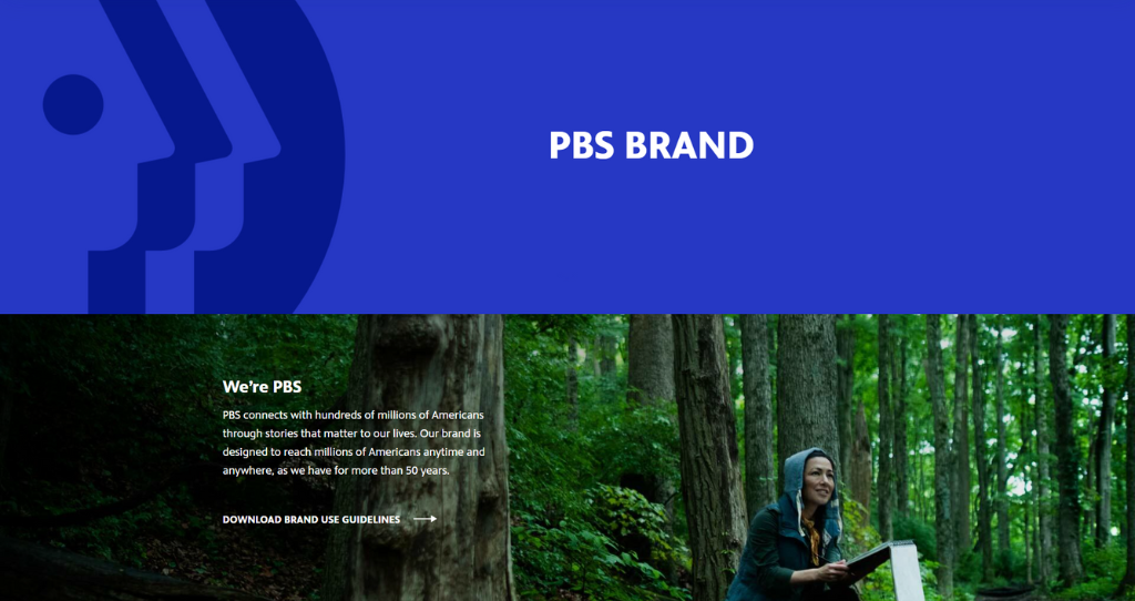 Screenshot of PBS’s Brand Style Guide