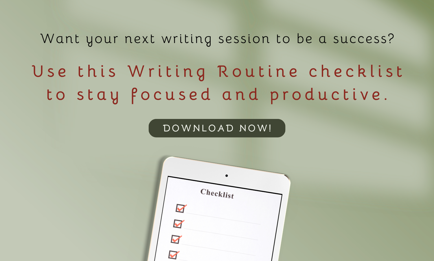 Writing Routine Checklist Call To Action Download Image