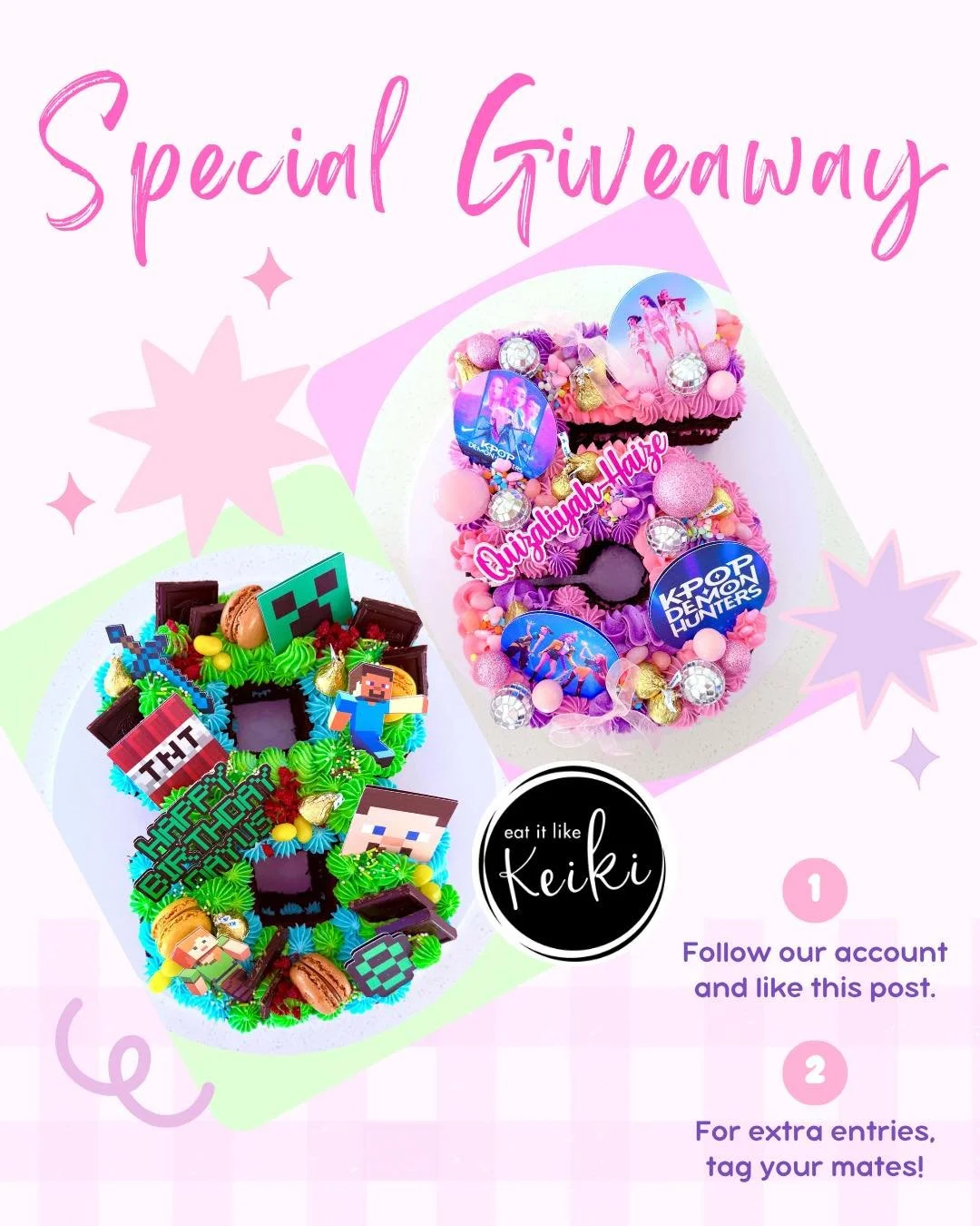 🎉 GIVEAWAY TIME 🎉

Let&rsquo;s brighten things up!! As we all know at the moment things are incredibly difficult for not only small businesses but everyone in the community. So..we&rsquo;re giving away 1x custom number cake in your choice of theme 