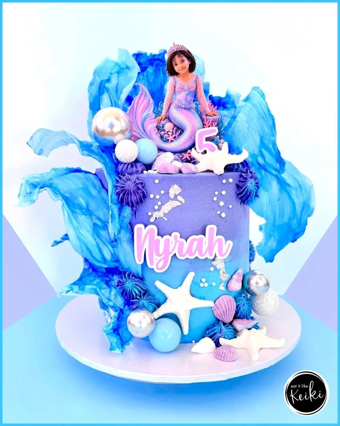 The cutest mermaid cake for Miss Nyrah 🥰🩵