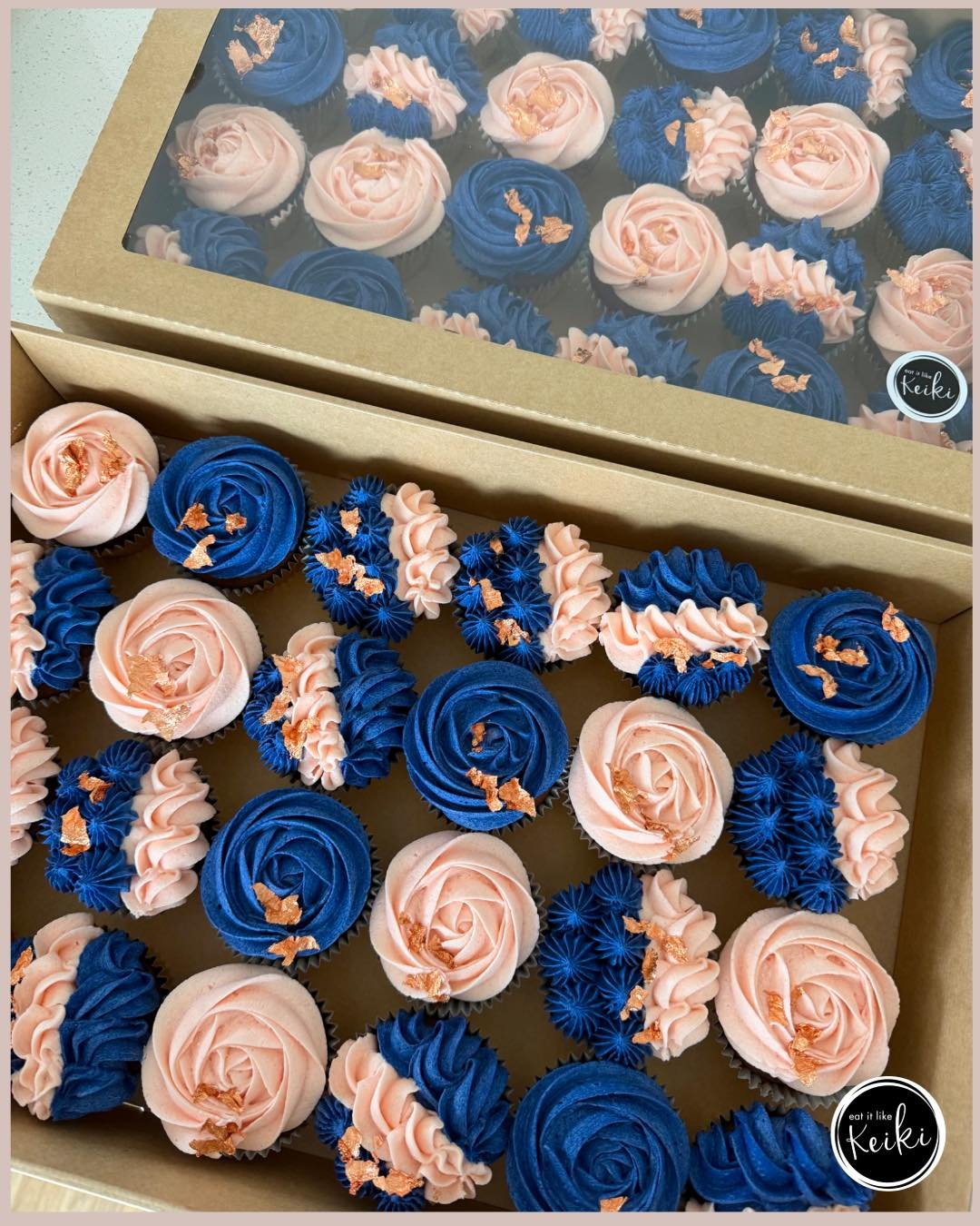 Custom cupcakes for a wedding last weekend 💙
A yummy mix of caramel, chocolate and red velvet cupcake flavours with creamy buttercream 🤤