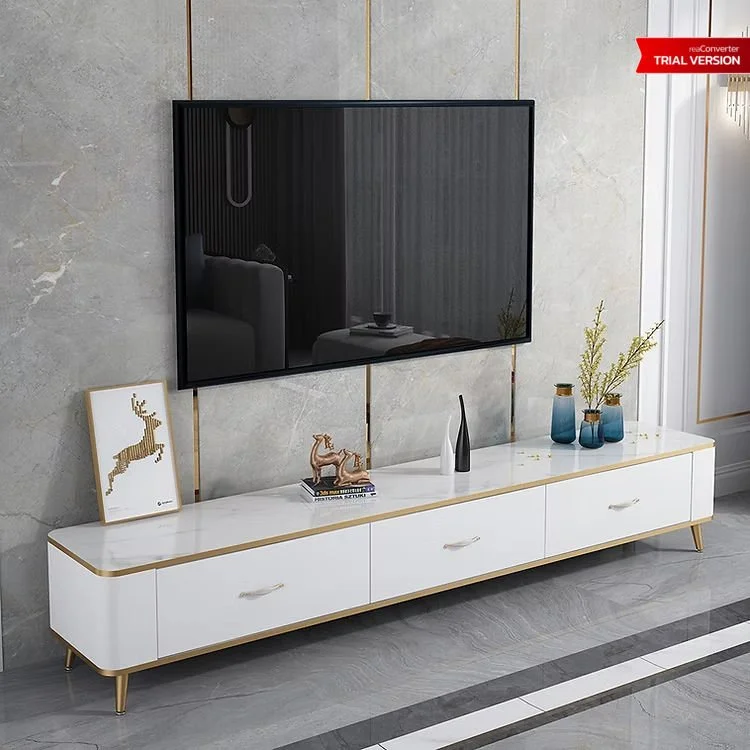 Light Luxury Marble Slab TV Cabinet