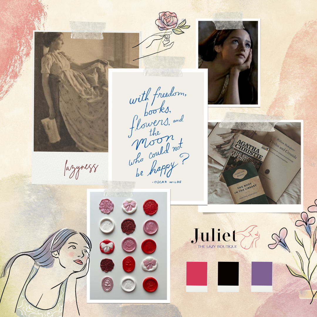 La moodboard del brand "Juliet"