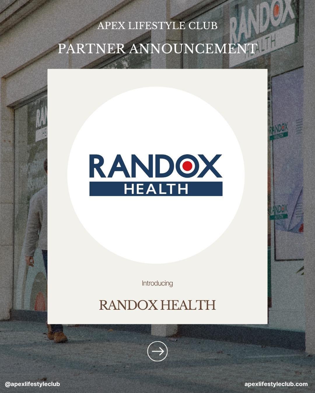We&rsquo;re delighted to welcome Randox Health to Apex Lifestyle Club.

Randox Health offers a comprehensive range of health checks and diagnostic testing, helping people gain a better understanding of their health and wellbeing.

Apex members can no