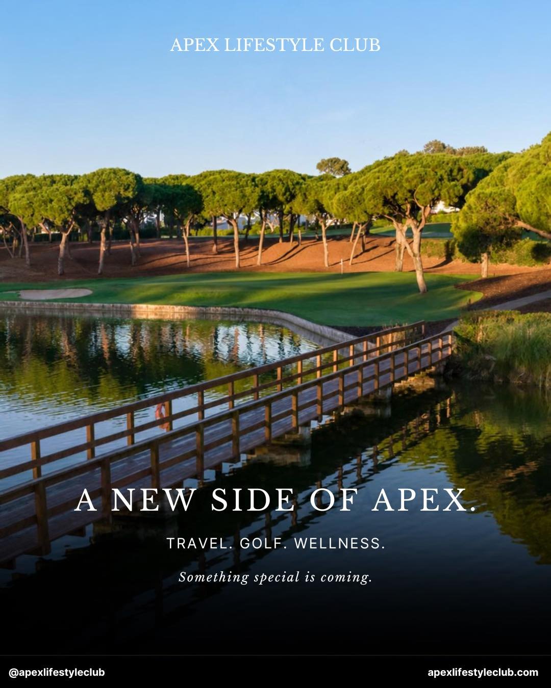 A new side of Apex is coming. 🏔️

We&rsquo;re preparing to take Apex Lifestyle Club somewhere new.

Think exceptional destinations, world-class golf and premium wellbeing experiences, with exclusive benefits designed to elevate your lifestyle.

A ne