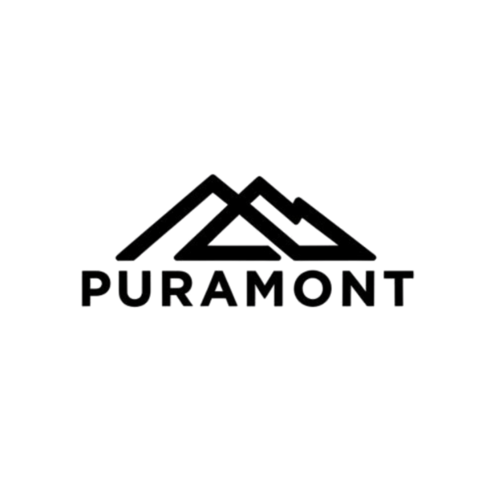 Black and white logo of a mountain with a sun or moon above it, and the word 'PURAMONT' written below.