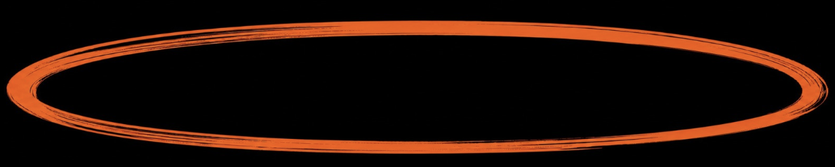 Orange glowing halo or ring against a black background.