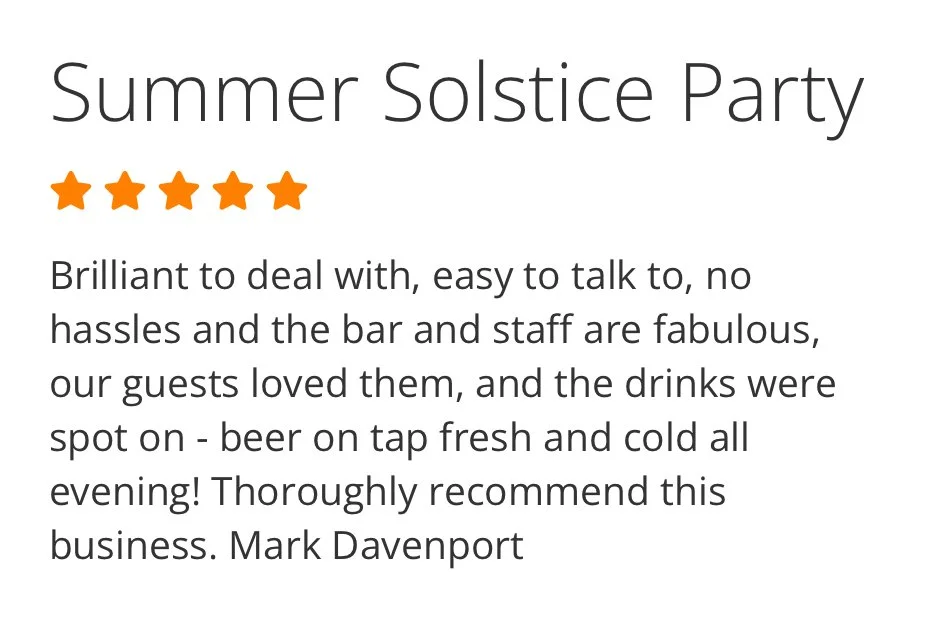 five star review from a client