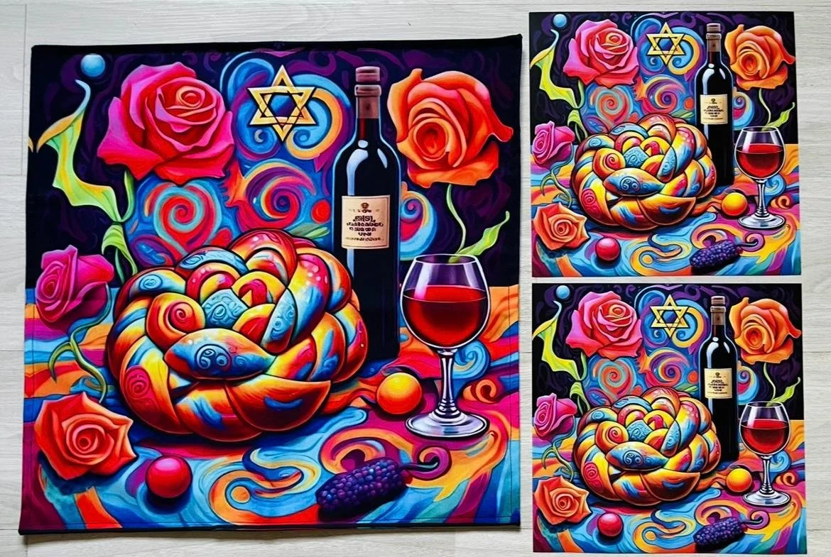 Challah cover and matching placemats 02