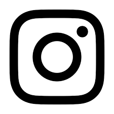 Instagram logo, black and white icon with a rounded square and a circle inside