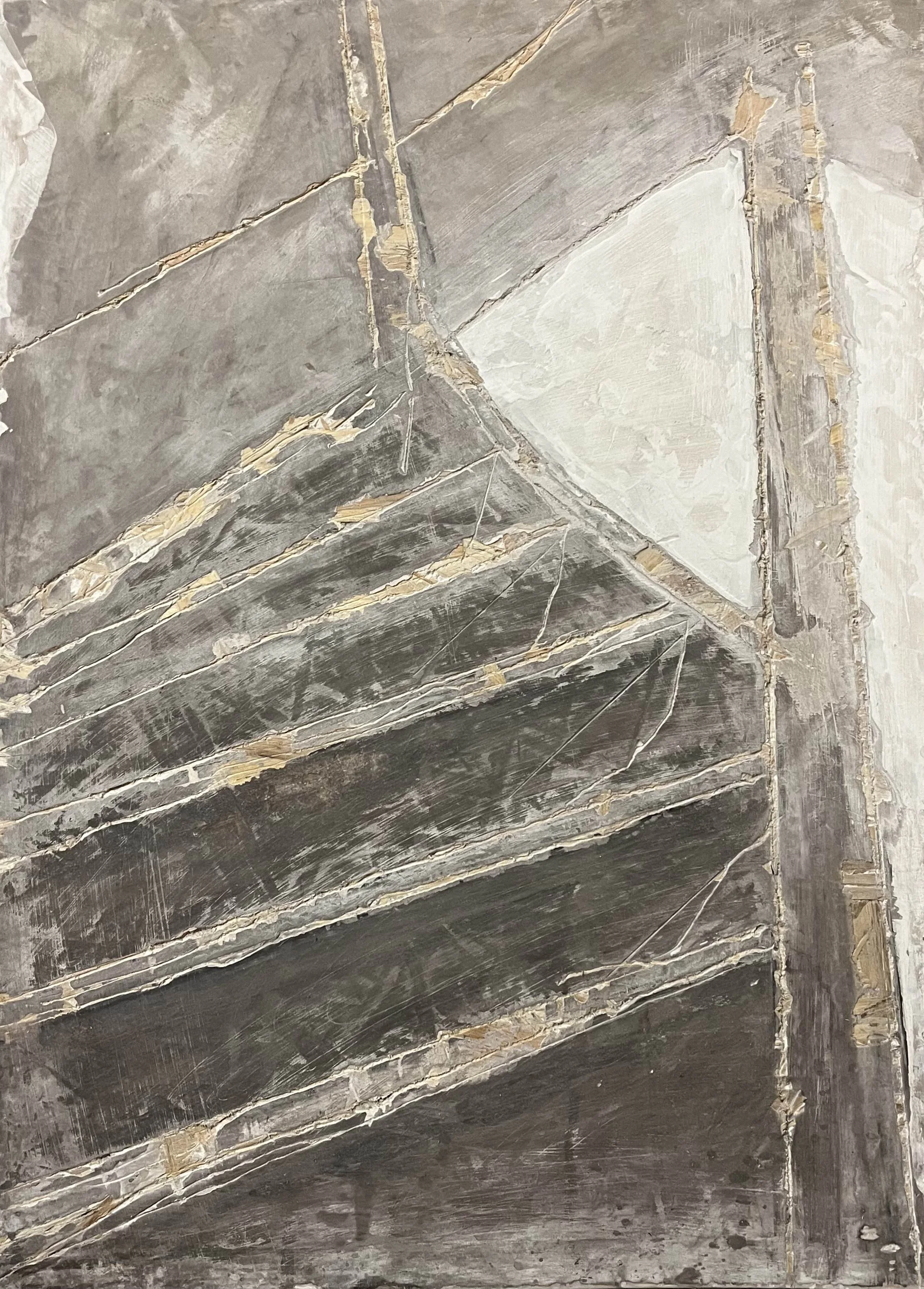 60x40cm - wood, charcoal, wall filler, acrylics