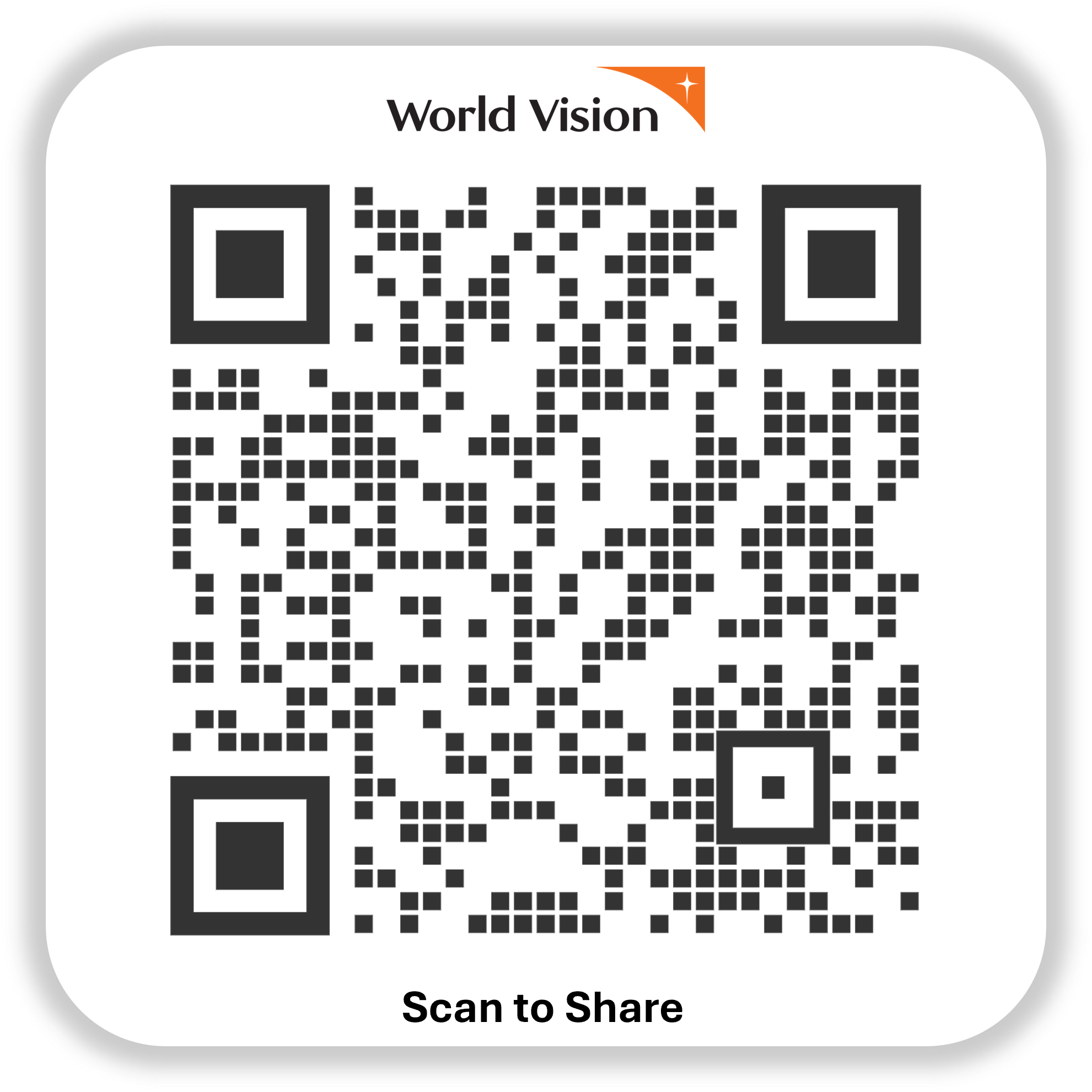 Scannable QR Code for World Vision.