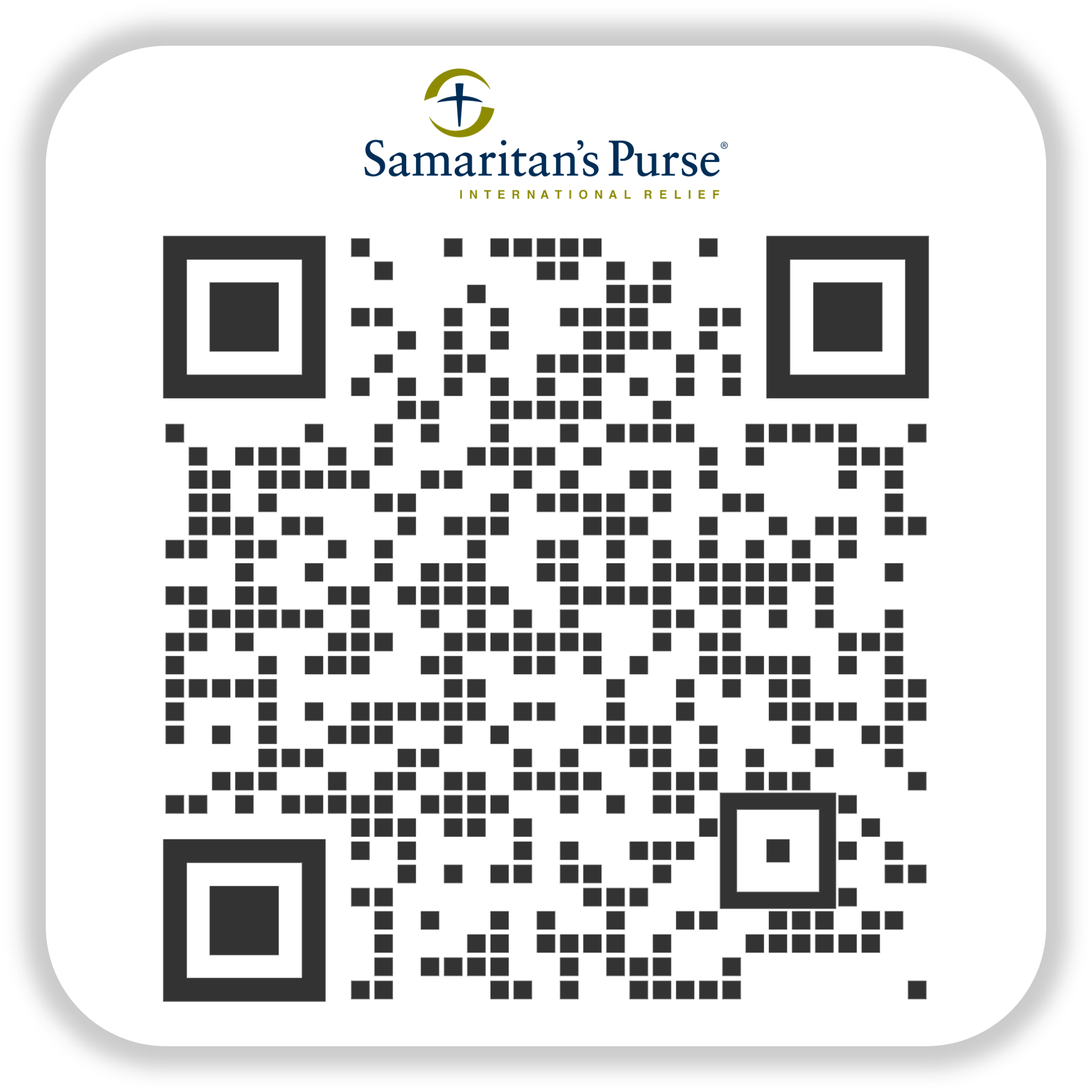 Scannable QR Code for Samaritan's Purse.