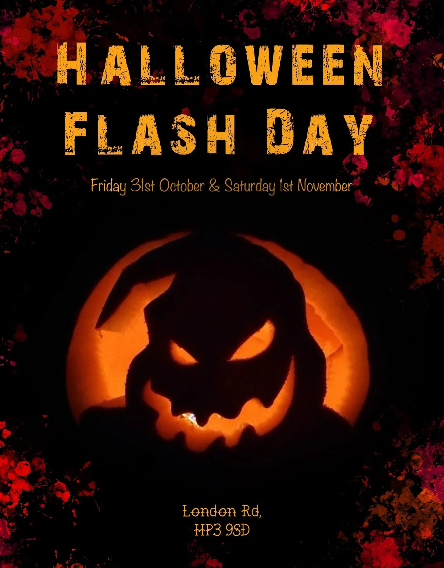 🎃👻 HALLOWEEN FLASH DAY 👻🎃

We&rsquo;re excited to announce our Halloween Tattoo Flash Day 🖤✨

🗓️ Date: 31st - 1st
📍 Location: 64-66 London rd, HP3 9HZ
⏰ Walk-ins only &ndash; first come, first served!

Come through and get yourself some Hallow