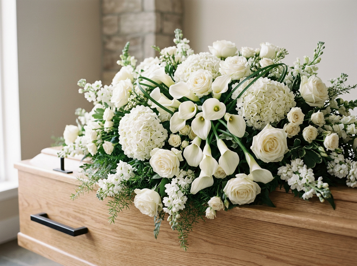 An Elegant Life Remembered Casket Spray