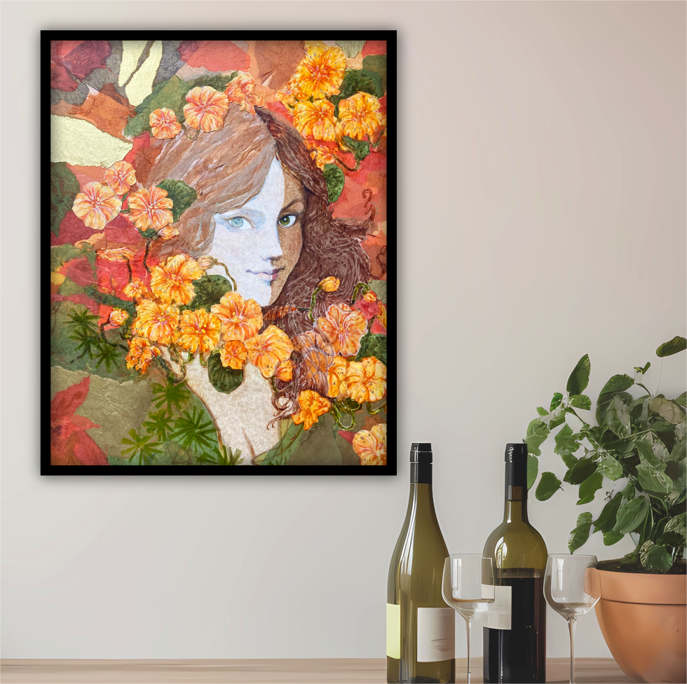 THE EYE IS HOLISTIC - Original Framed Mixed-Media Collage Portrait