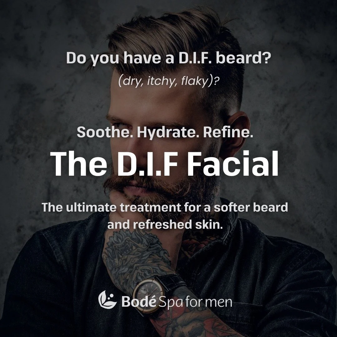Dry, itchy, or flaky skin? You&rsquo;re not alone.

The Bod&eacute;&trade; D.I.F. Facial was made to combat the effects of shaving, stress, and dehydration, delivering instant relief and lasting hydration.

Your skin, rebalanced. Your confidence, res