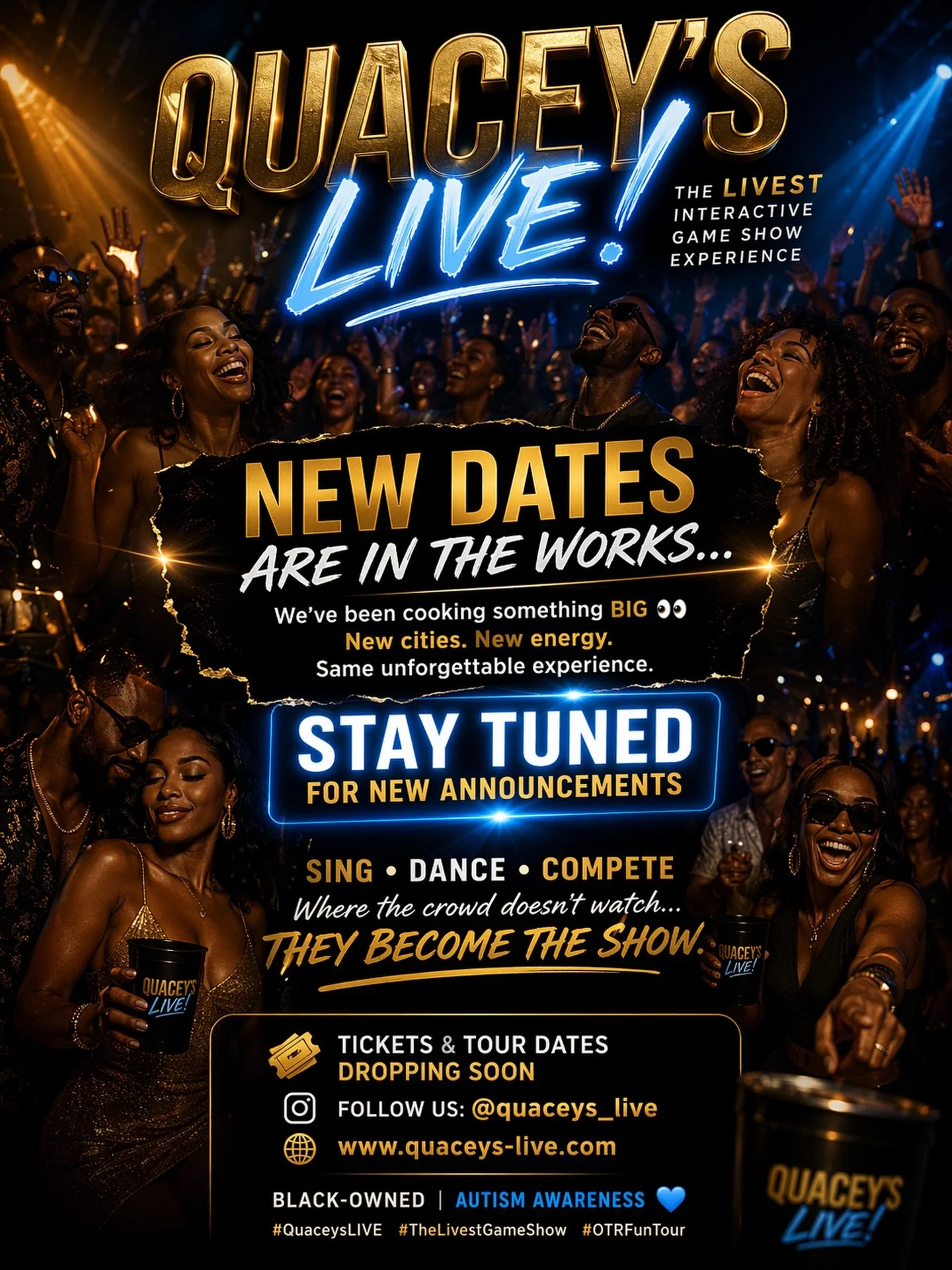 STAY TUNED&hellip; you don&rsquo;t wanna miss this next drop.

🎟️ Tickets + Tour Dates dropping soon
📍 Follow @quaceys_live
🌐 www.quaceys-live.com

#QuaceysLIVE #TheLivestGameShow #OTRFunTour #grownandsexyvibes #outsideseason