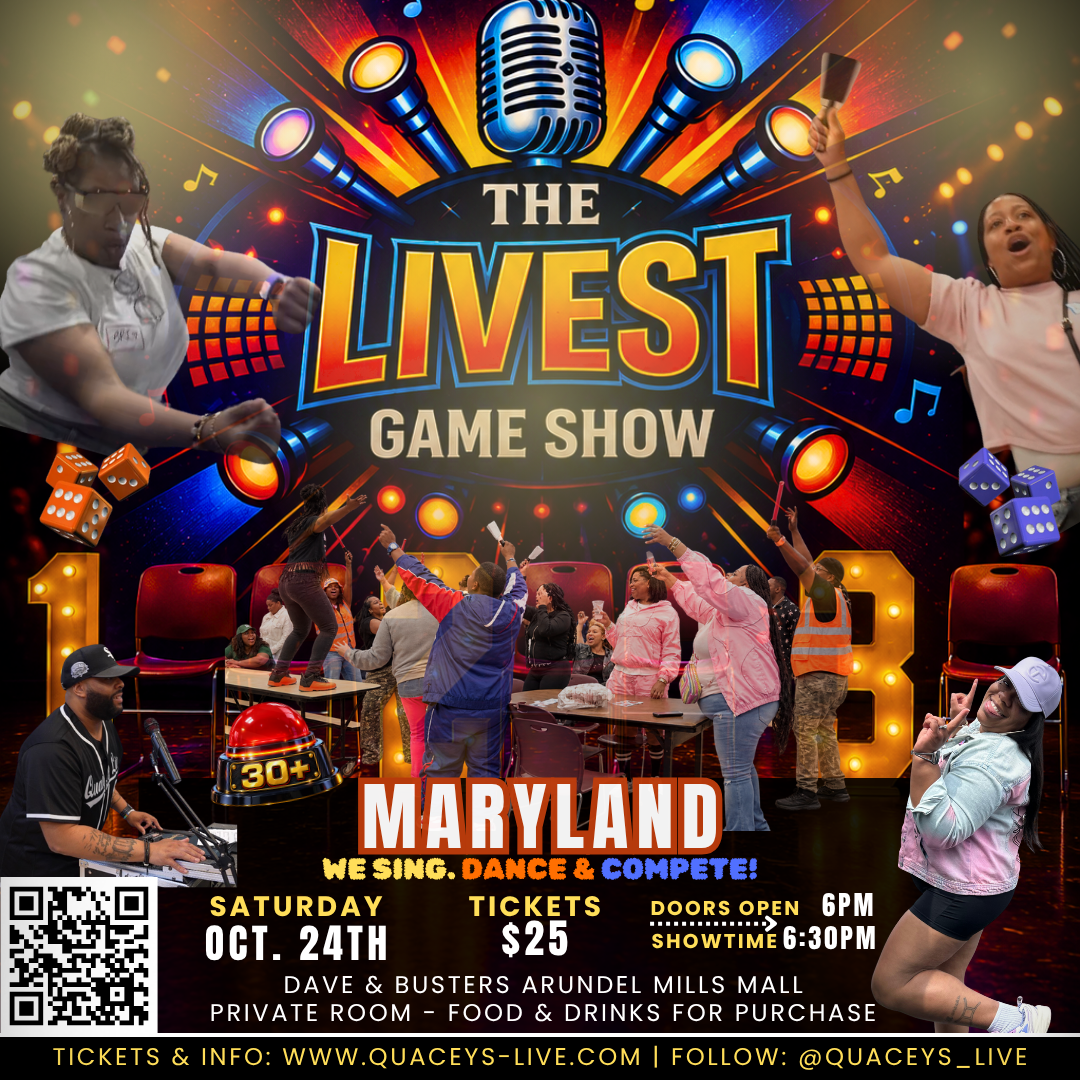 Quacey’s LIVE Maryland adult game show at Dave & Buster’s Arundel Mills on October 24, 2026