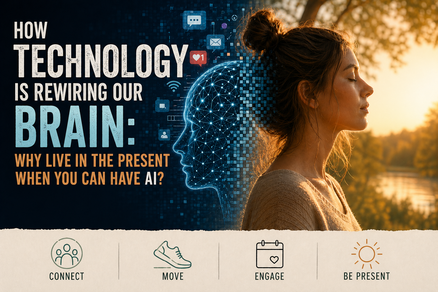       
  
     How Technology Is Rewiring Our Brain: Why Live in the Present When You Can Have AI?      Have We Bitten off More Than We Can Chew?   In today’s technological age, we are more connected than ever with the world’s information instantly a
