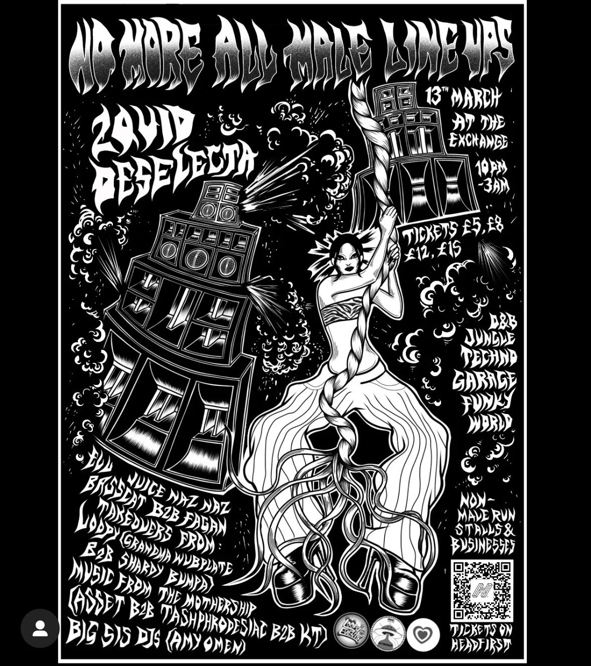 NO MORE ALL MALE LINEUPS @ THE EXCHANGE, BRISTOL