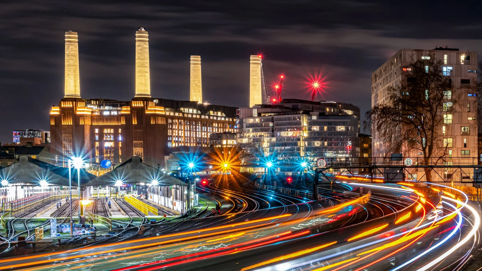 Battersea by Night with Light trails by Tim Tate.jpg