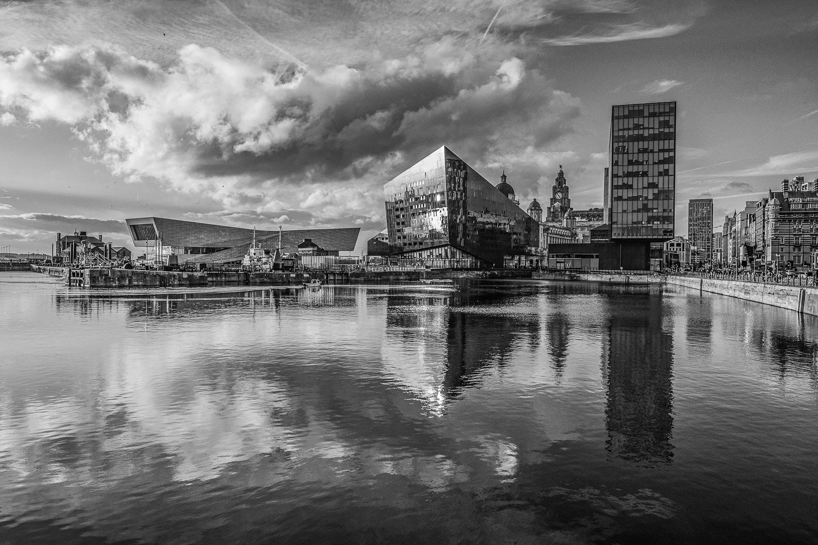 Liverpool Docks reflections mono by Tim Tate.jpg