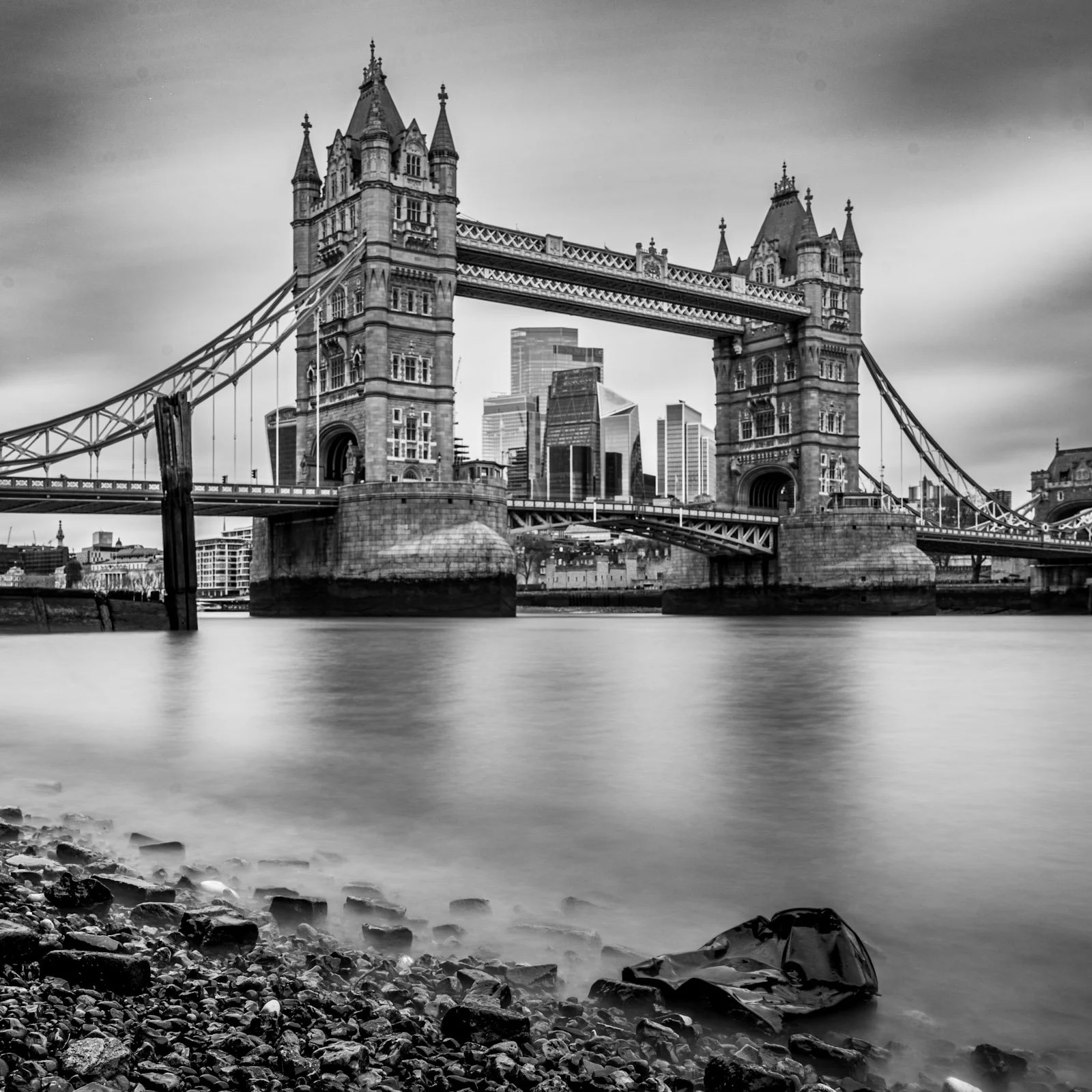 Tower Bridge at Low Tide by Tim Tate.jpg