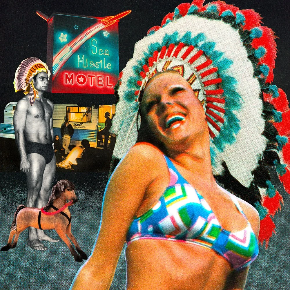 vintage political collage - anti-colonial pop art - subversive feminist decor