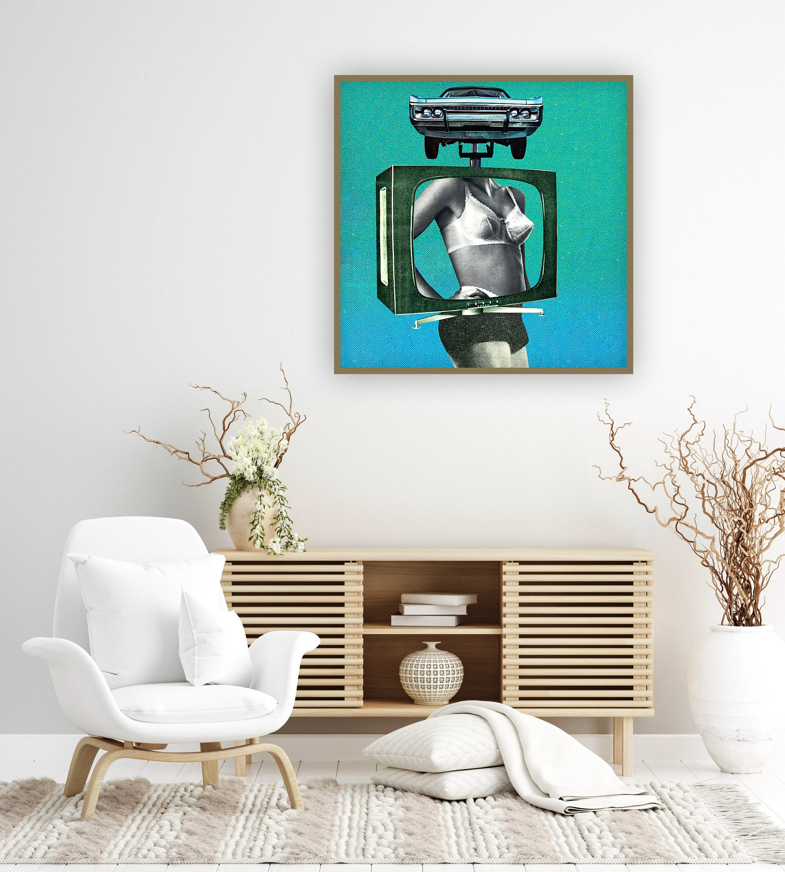 dark humor surrealism, museum-grade giclée print - art by joan seed