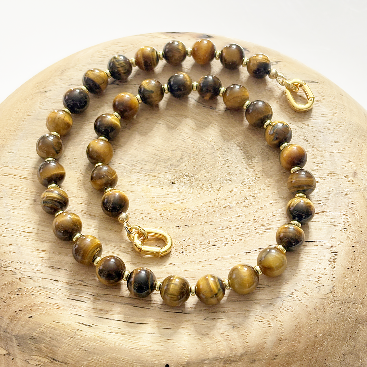 NECKLACE LENGTH Tiger’s Eye Gemstone Bead Strand