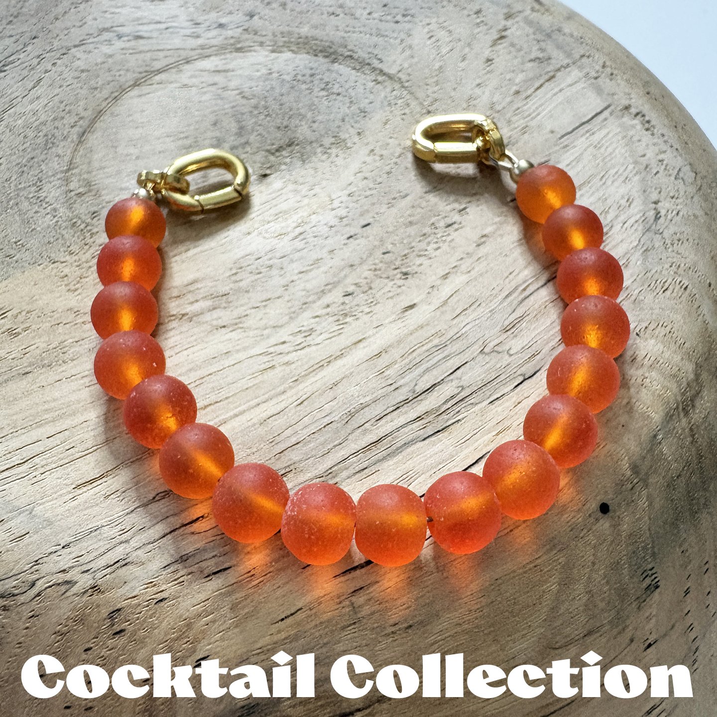 "Aperol Spritz" Beach Style Glass Bead Strand