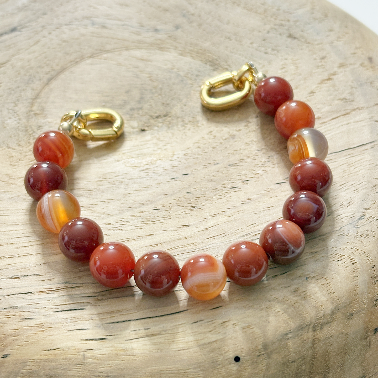 Natural Dark Carnelian Gemstone Bead Strand
