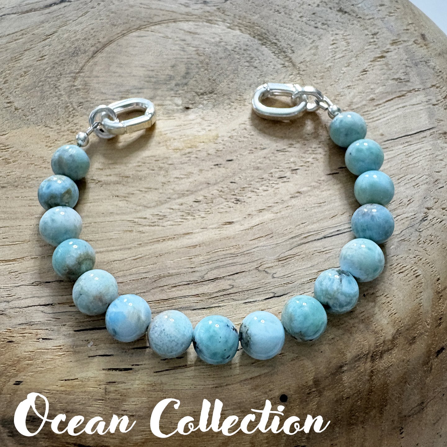Larimar Gemstone Bead Strand