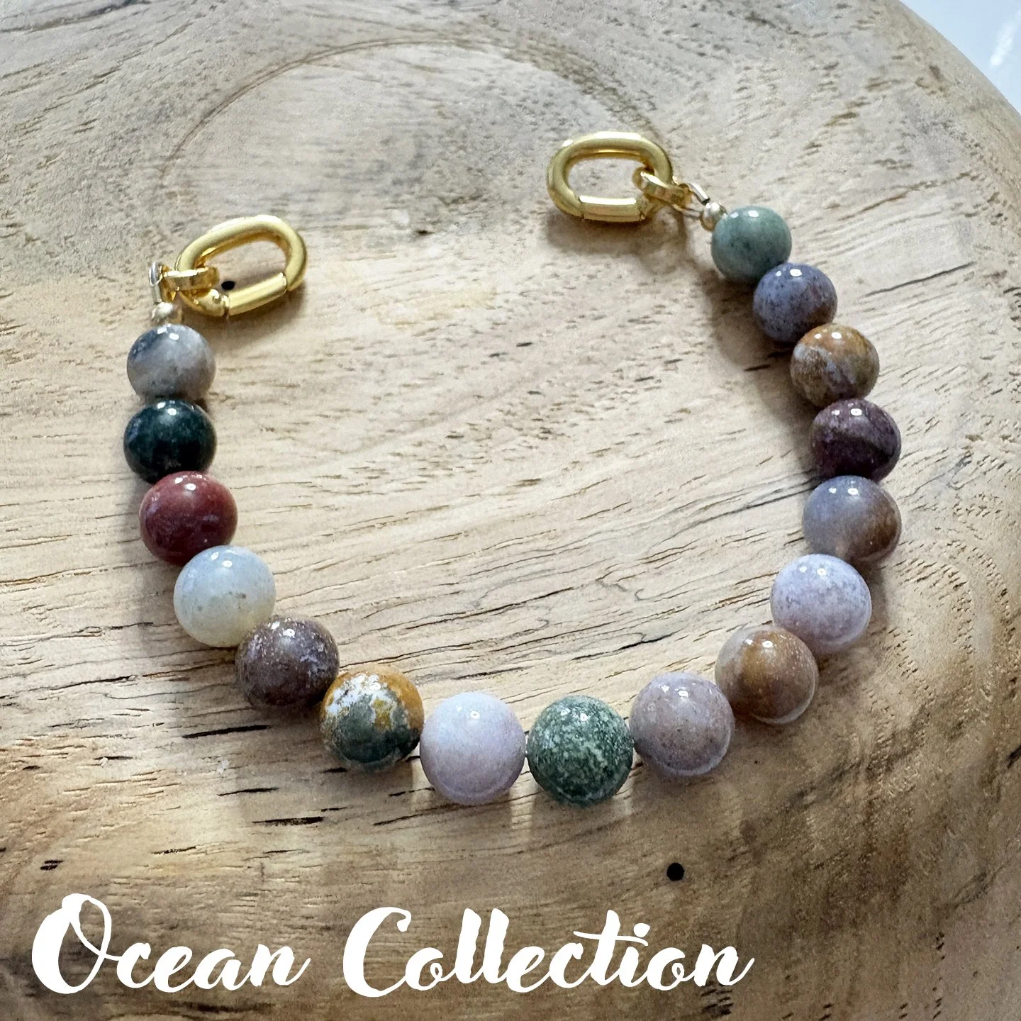 Marine Agate Gemstone Bead Strand