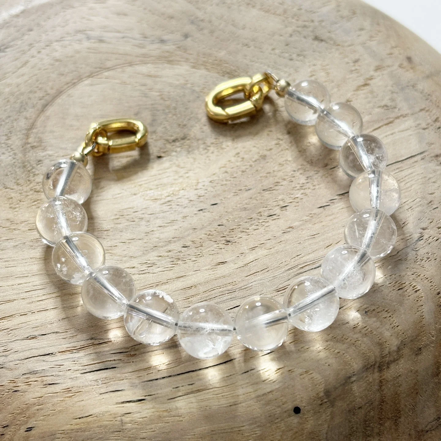 Rock Crystal Quartz Gemstone Bead Strand