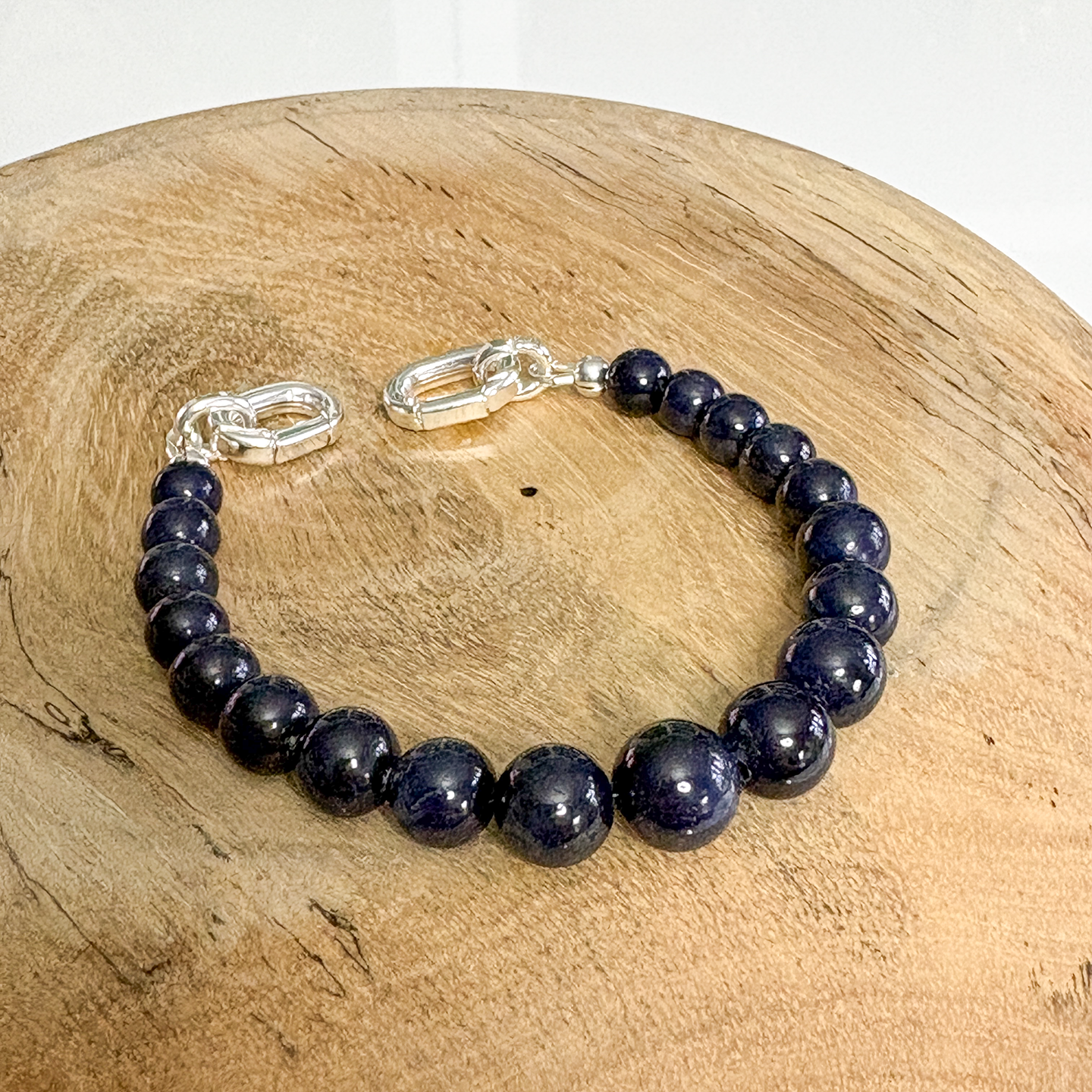 Graduated Madagascar Blue Sapphire Gemstone Bead Strand