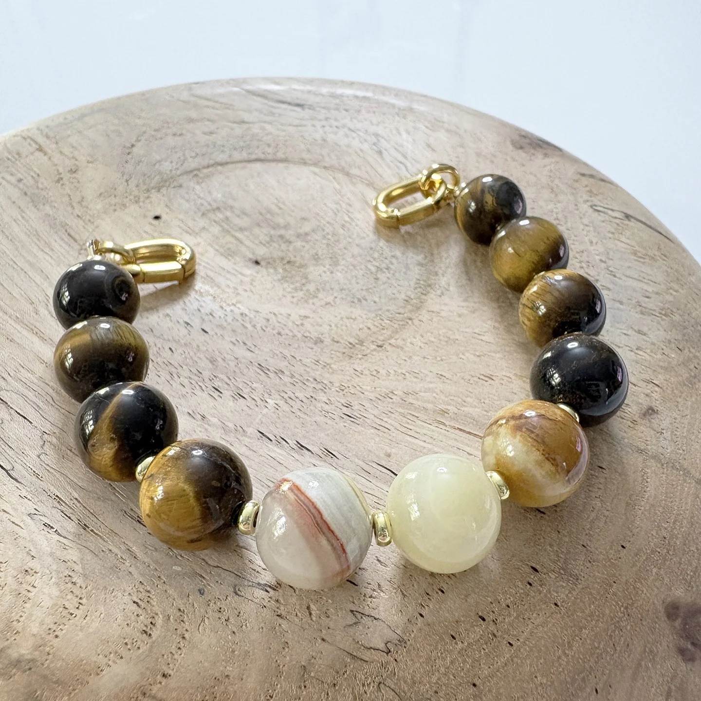 69 Tigers eye & agate & 18k gold filled 8in.jpg